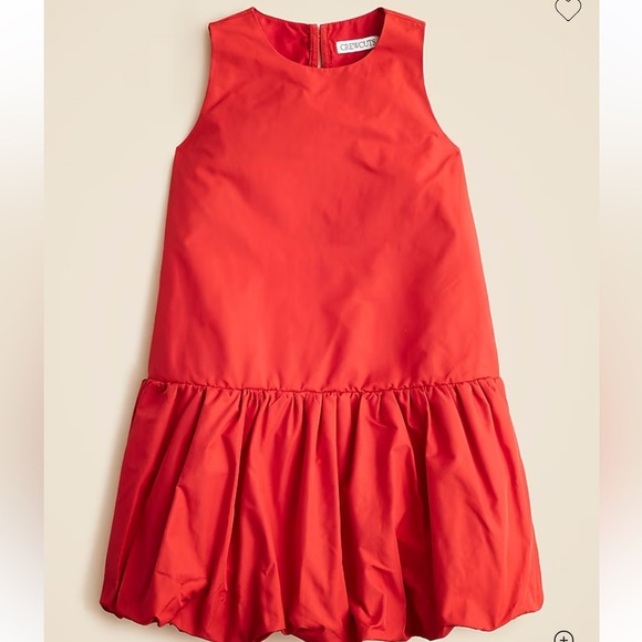 NWT! J.Crew Crewcuts Girls' drop-waist bubble dress in taffeta. Size 14 $98 - Picture 1 of 6